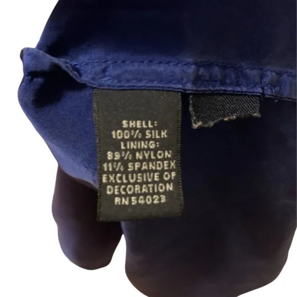 Banana Republic Royal Blue 100% Silk Strapless Dress- XS - Picture 5 of 5